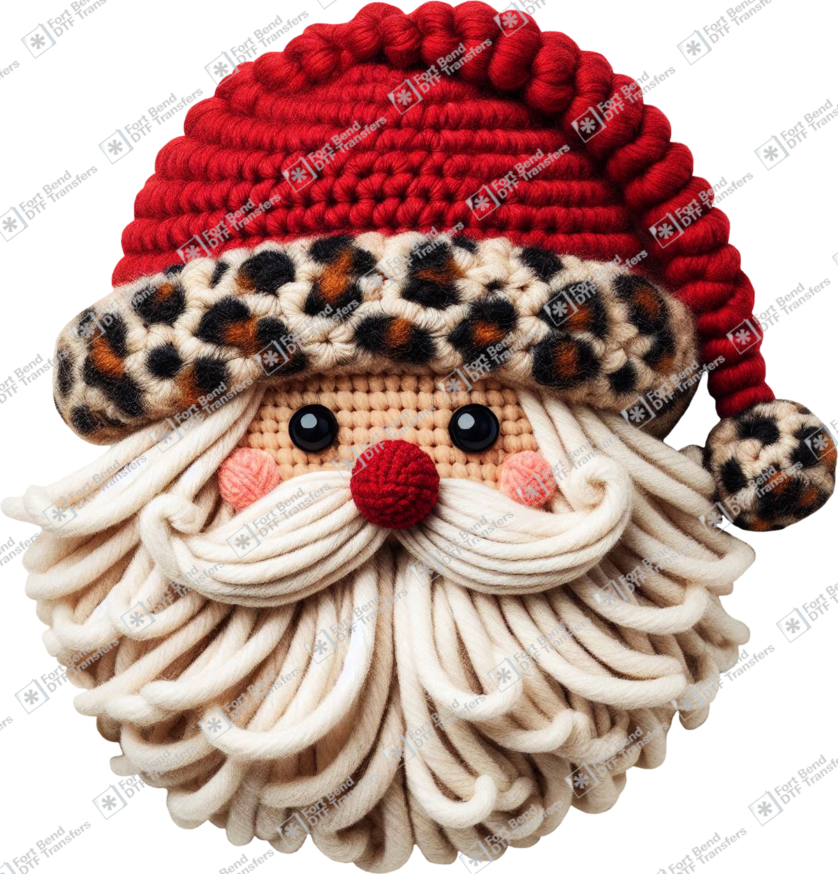 Santa In Leopard Print And Red Hat